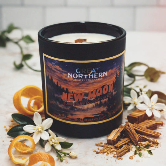 New Moon Candle Blood Orange Cedar Neroli Twilight