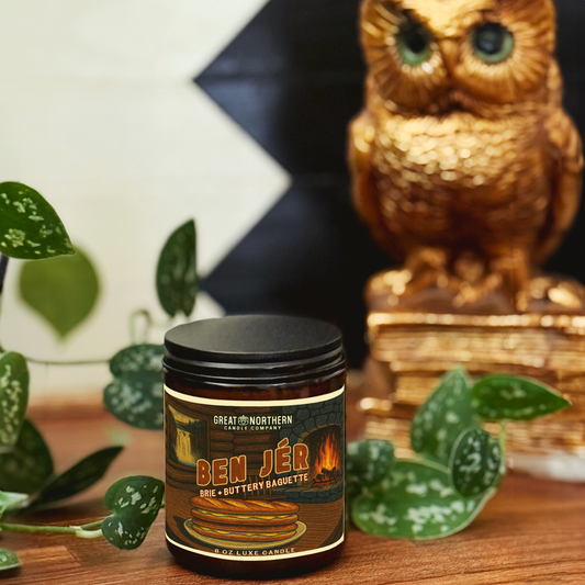 BenJèr brie and buttery baguette candle by Great Northern Candle Co.