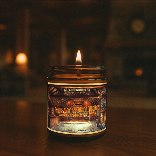 The Great Northern amber and tonka bean candle by Great Northern Candle Co.