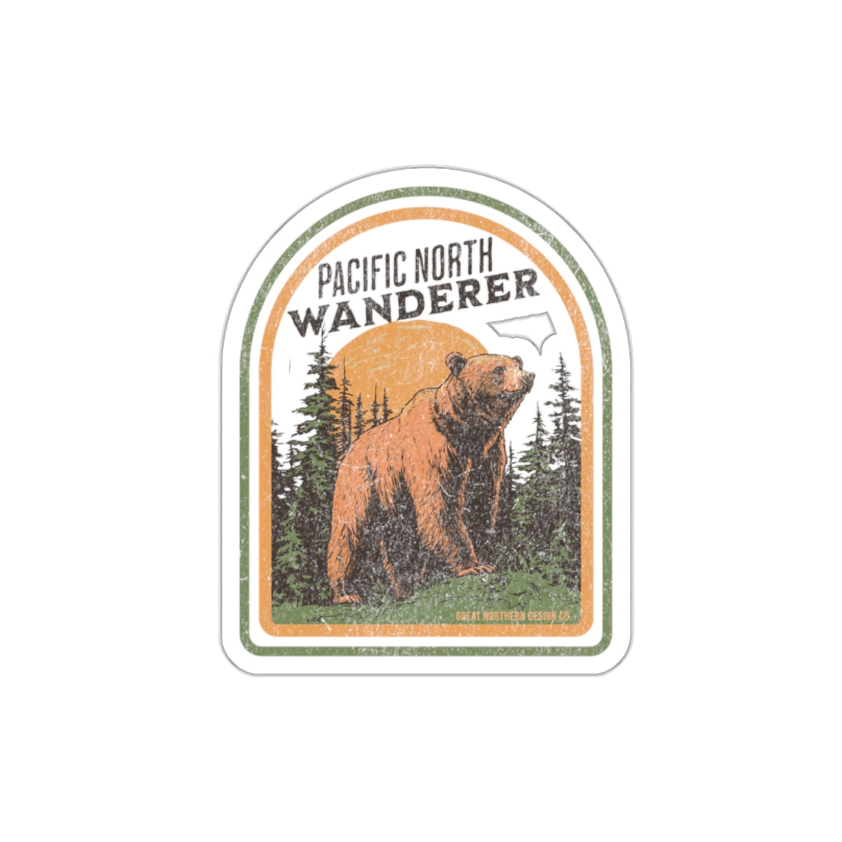 Born To Roam - Grizzly Pacific North Wanderer Sticker