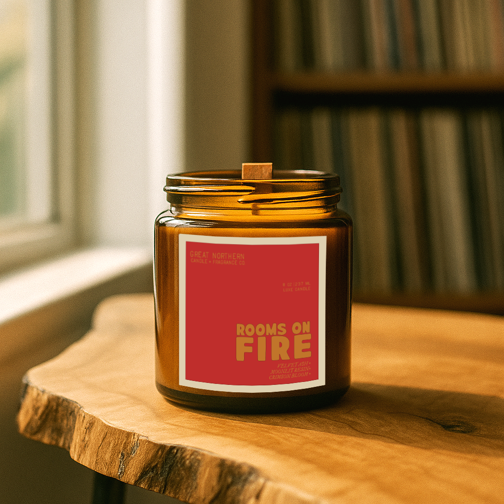 ROOMS ON FIRE  {OUD ASH • AMBER • BURNING CEDAR} LUXE CANDLE - LTD. EDITION