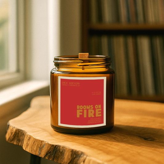 ROOMS ON FIRE  {OUD ASH • AMBER • BURNING CEDAR} LUXE CANDLE - LTD. EDITION