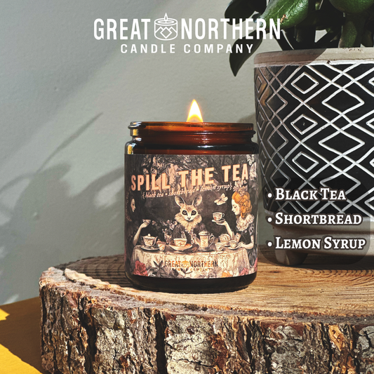 Spill the Tea {Black Tea + Shortbread + Lemon Syrup} Candle