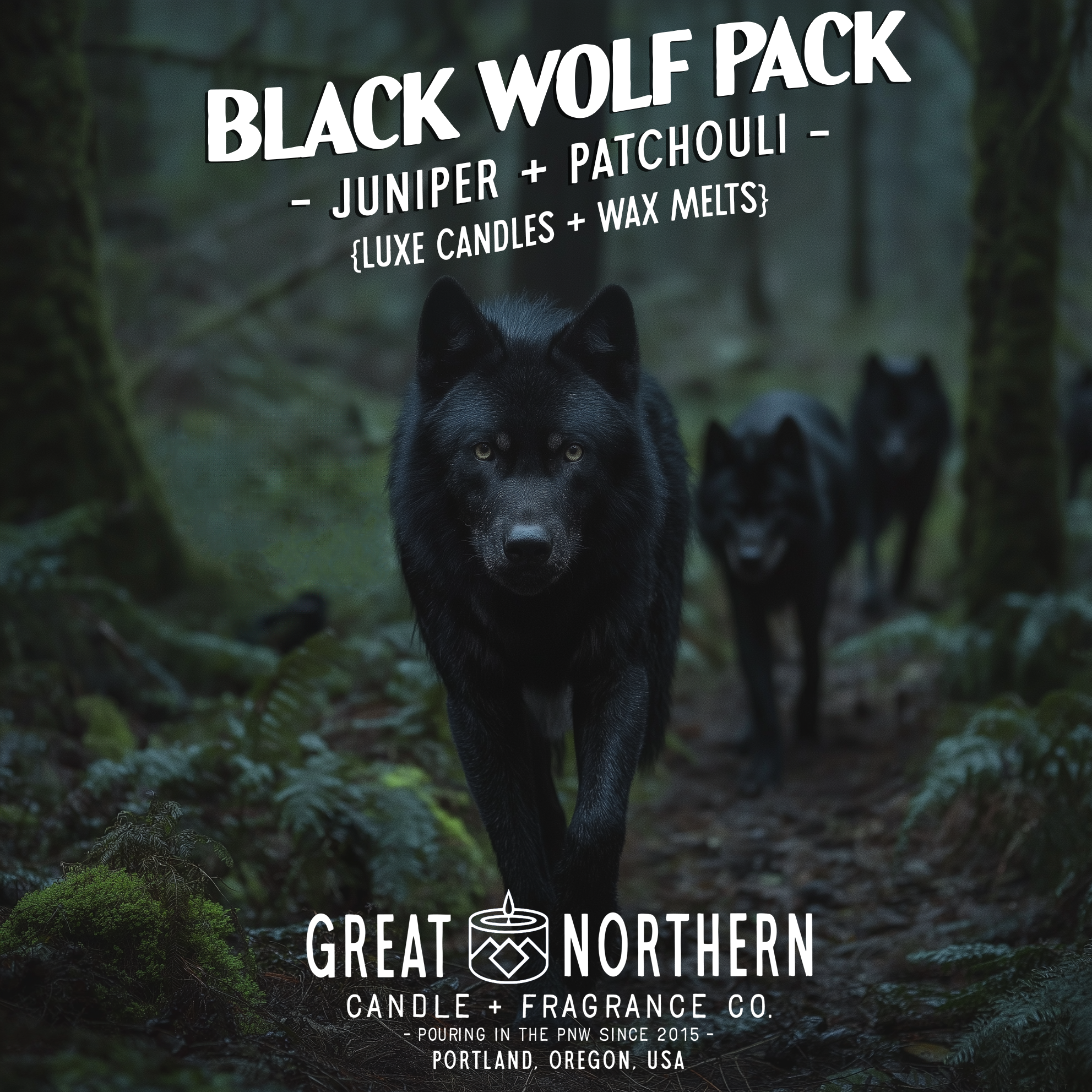 Black Wolf Pack {Juniper + Patchouli} Candle