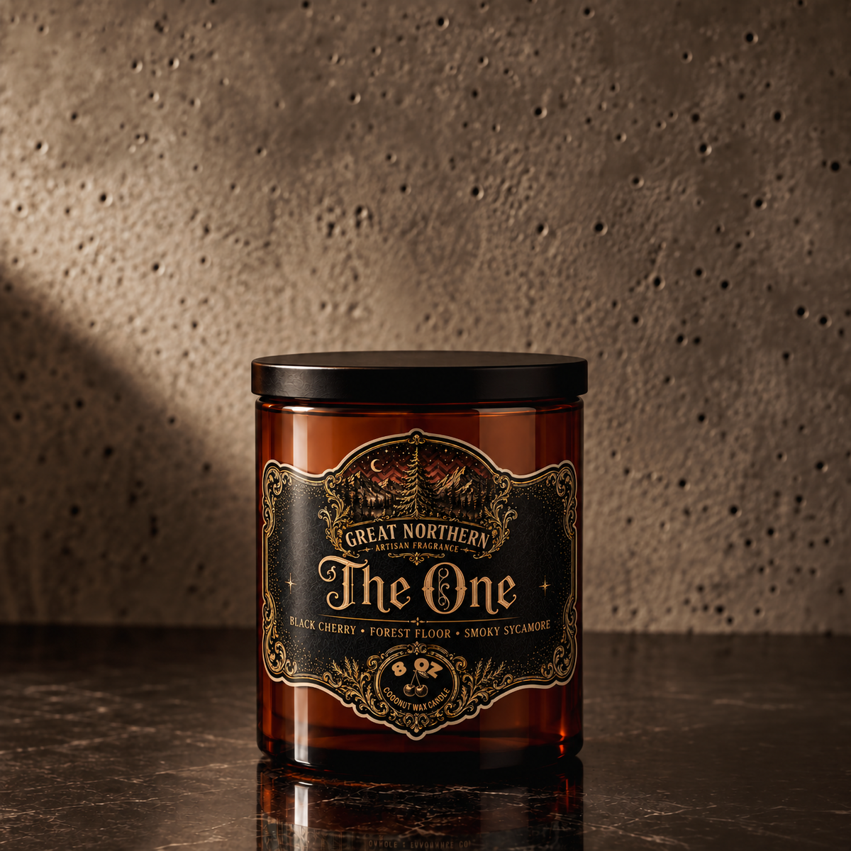 The One  {Black Cherry + Forest Floor + Smoky Sycamore} Candle