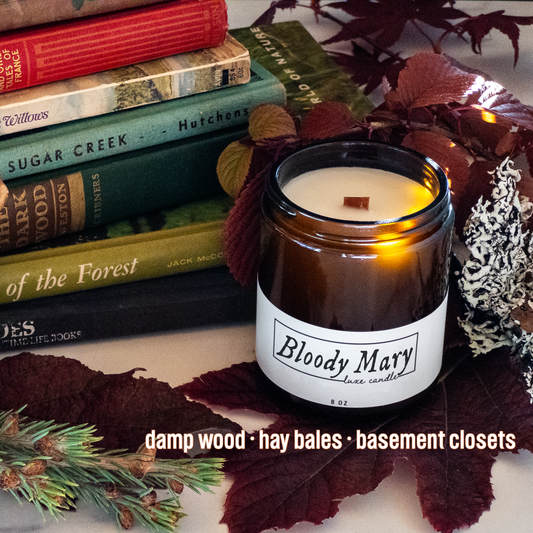 Bloody Mary  {Basement Closets + Damp Wood + Hay Bales } Candle